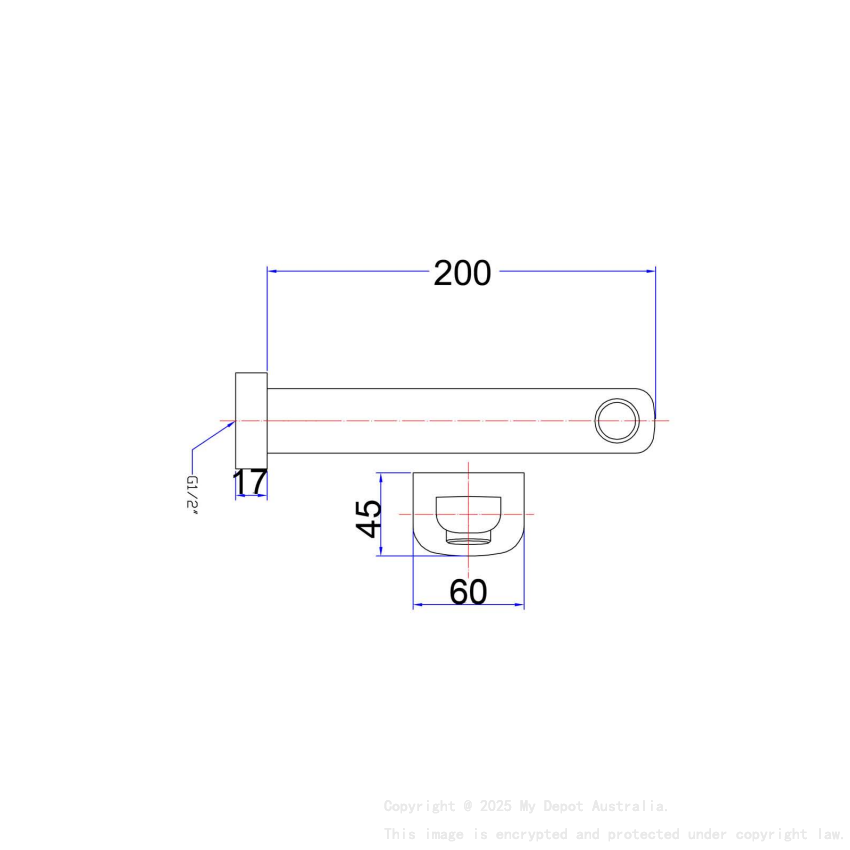 Eden Bath Spout 200mm Chrome