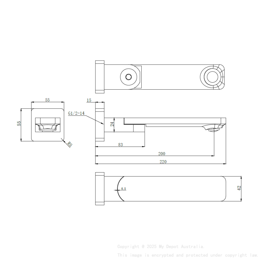 Ruki Swivel Bath Spout Brushed 
Nickel