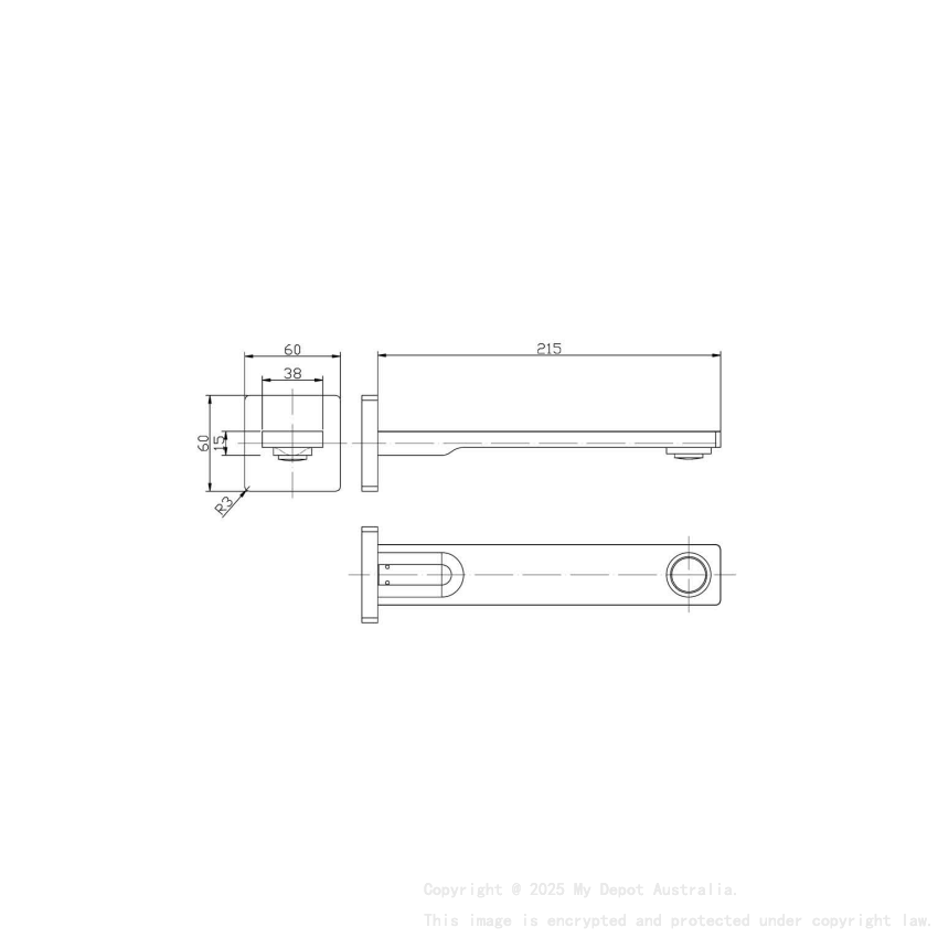 Ruki Bath Spout Gunmetal