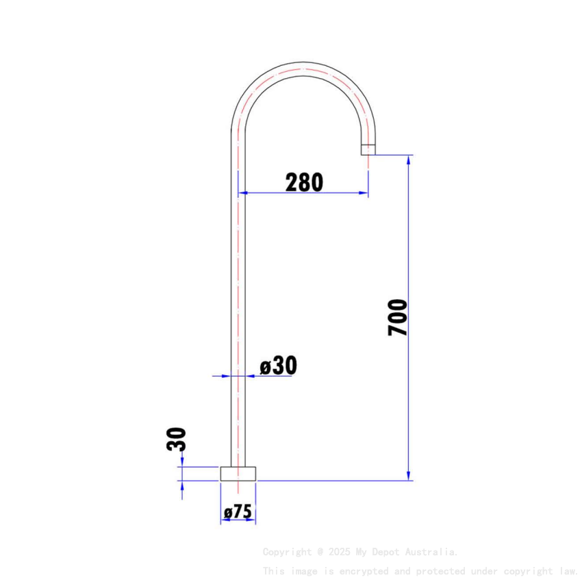 Yale  Round Floor-mounted Bath Spout (Matt Black) 