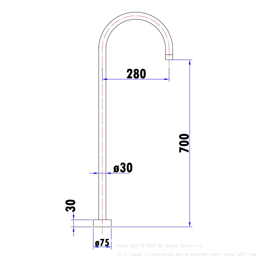 Yale  Round Floor-Mounted Bath Spout Brushed Nickel
