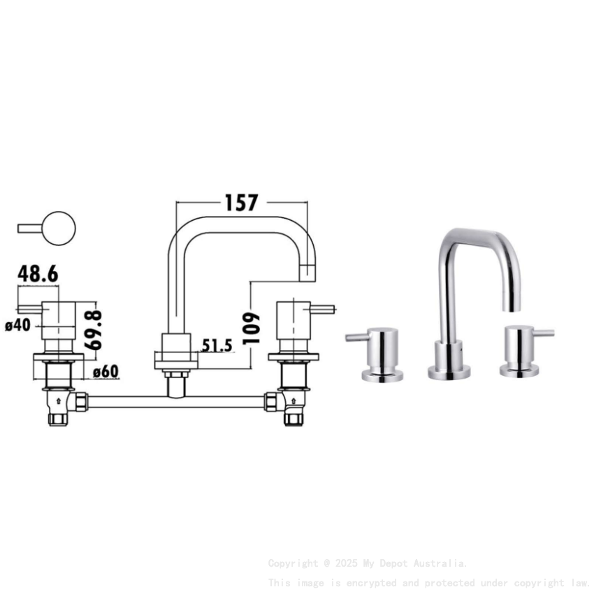 Basin Set 1/4 Turn Chrome