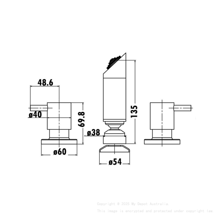 Shower Set 1/4 Turn Chrome