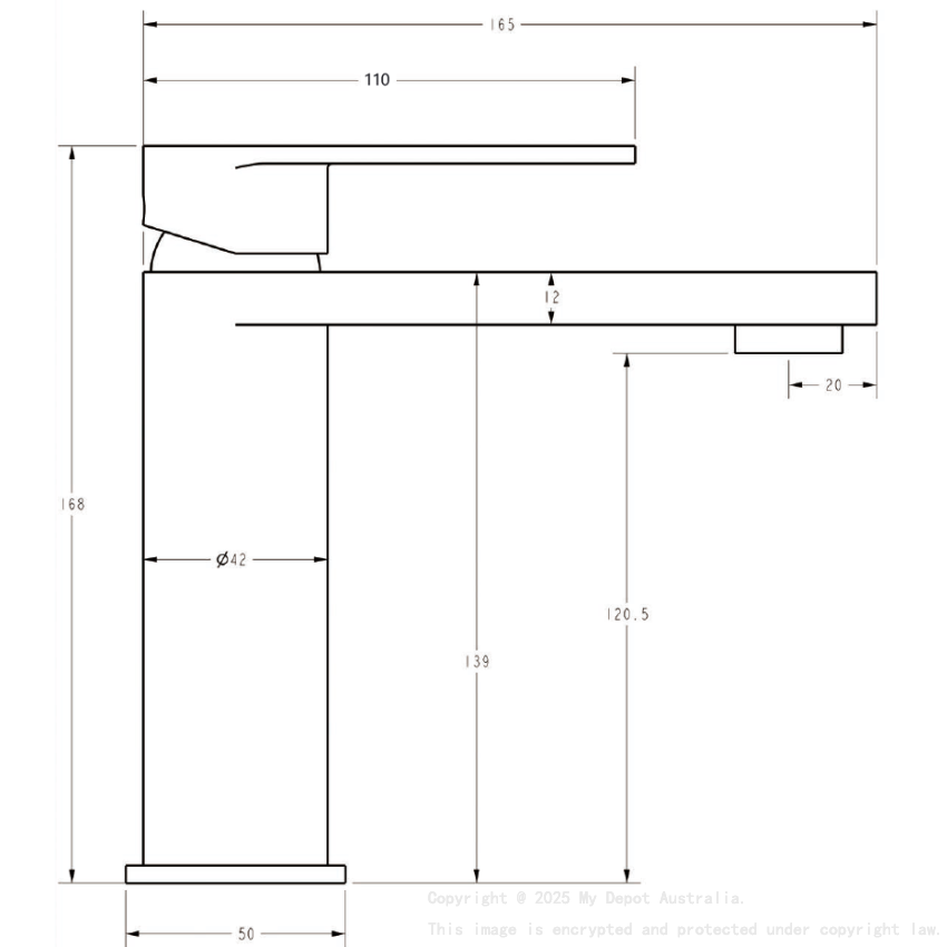 Sora SS Basin Mixer Gun Metal