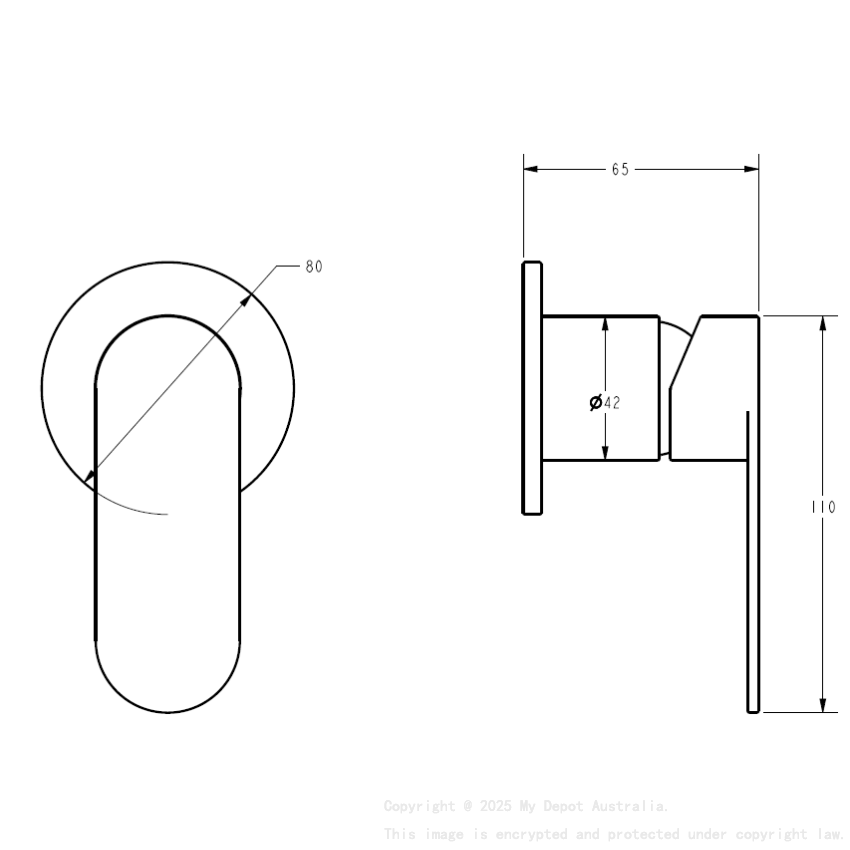 Sora SS Wall Mixer Trim Kits Matt Black