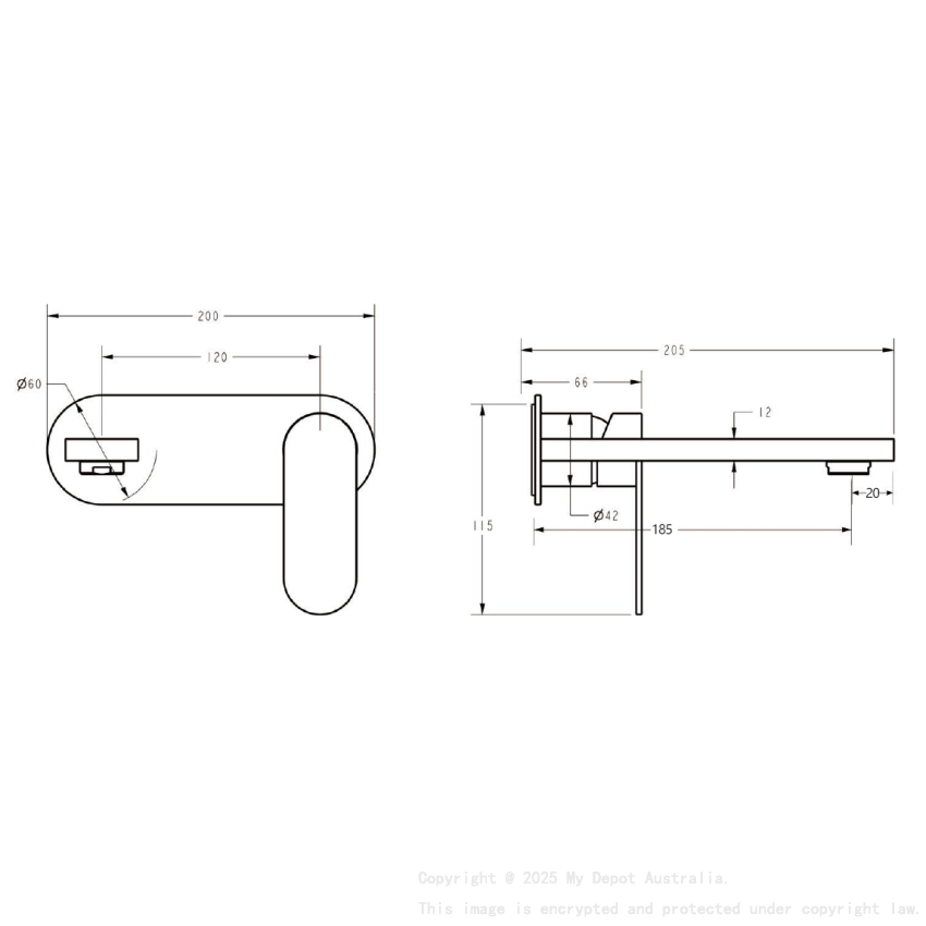Sora SS Wall Basin Mixer Trim Kits Brushed Gold