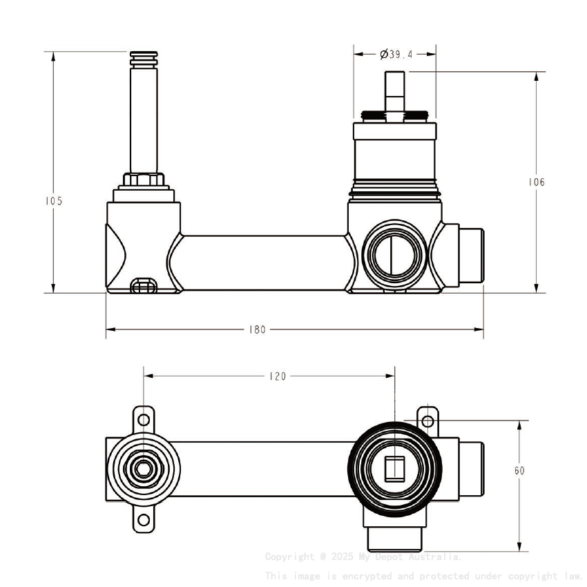 Sora SS Wall Basin Mixer Rough-In Body