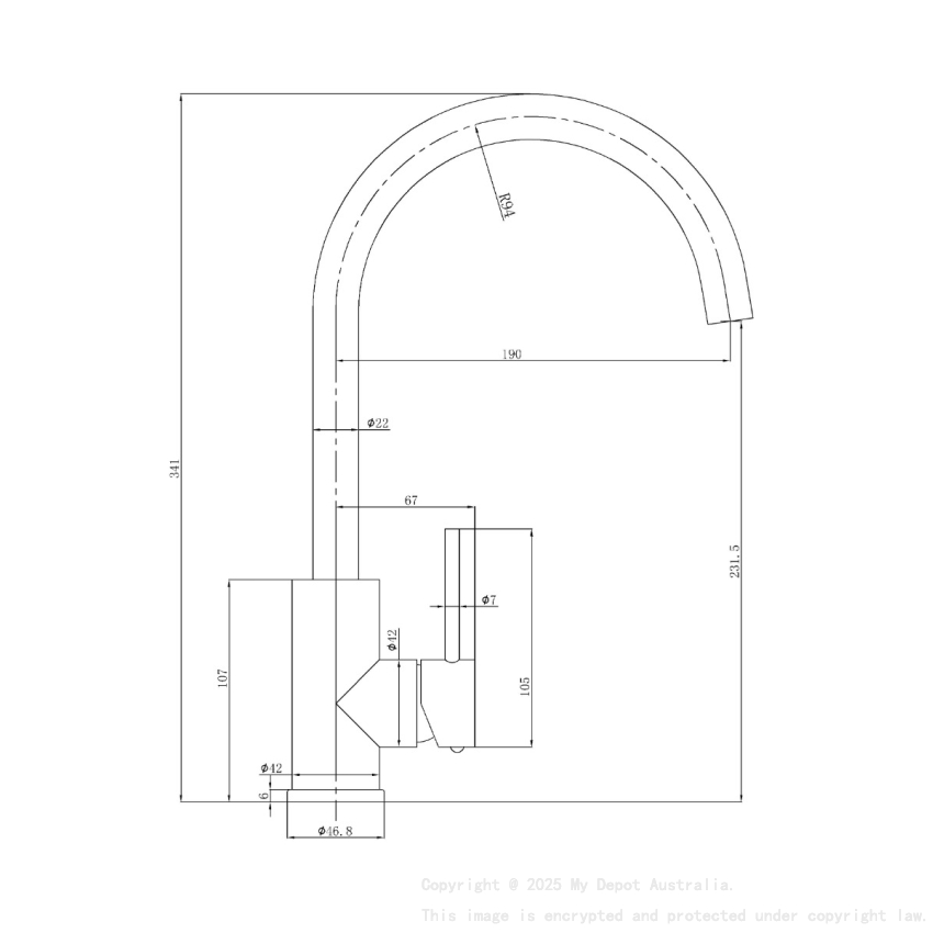 Otus Slimline SS Sink Mixer in Gun Metal 