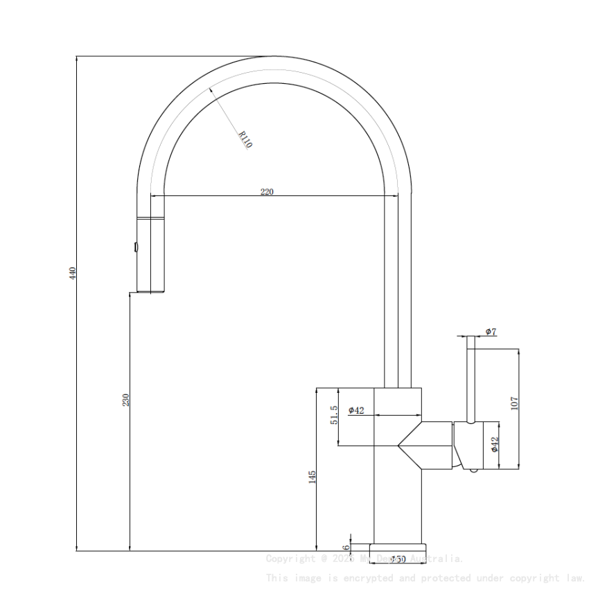 Otus Slimline SS Gooseneck Pull-Out Sink Mixer Chrome