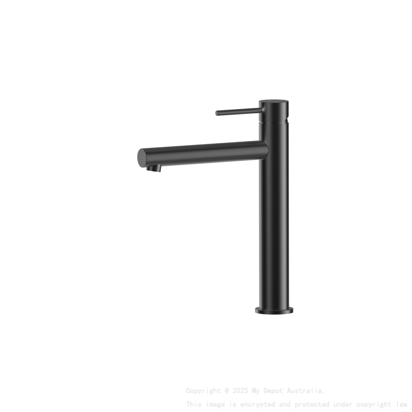 Otus Slimline SS Highrise Basin Mixer in Matte Black