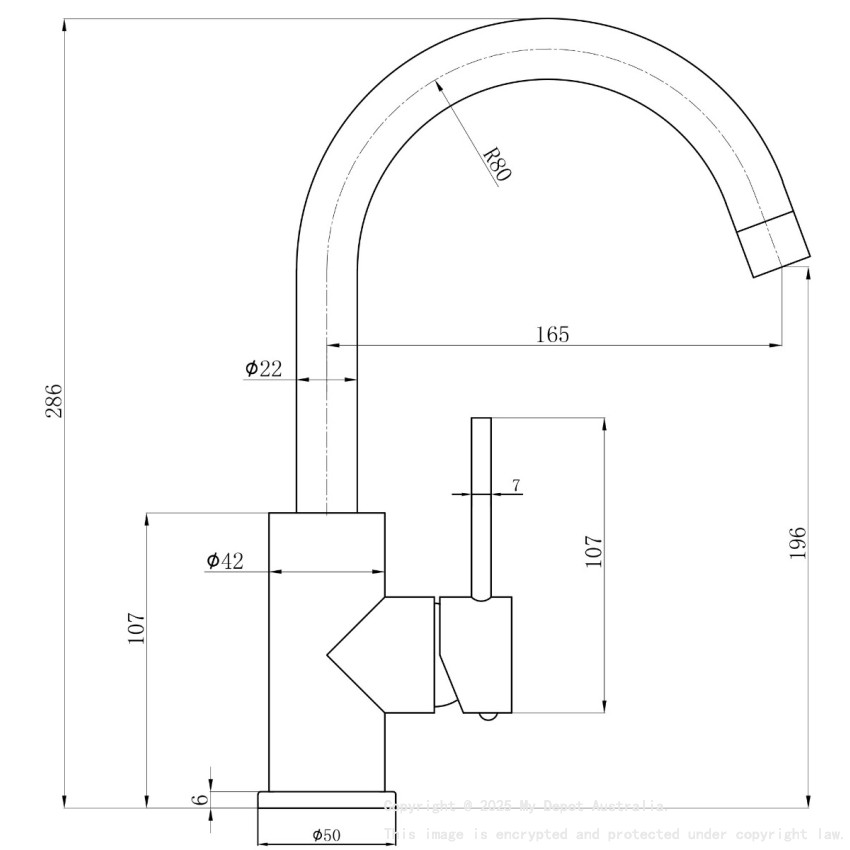 Otus Slimline SS Gooseneck Basin Mixer Matt Black