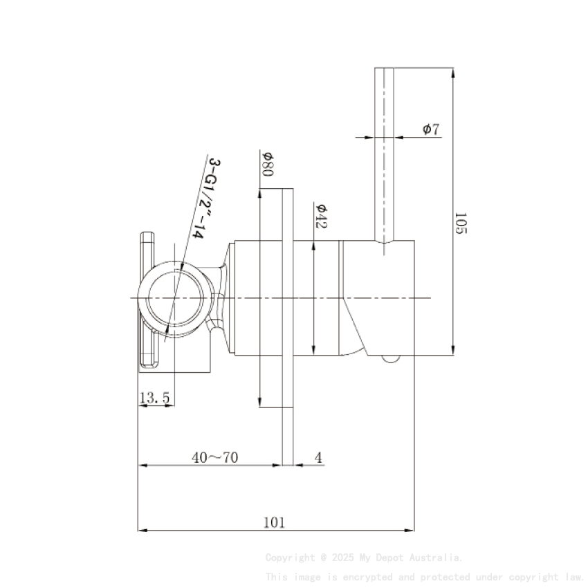 Otus Slimline SS Wall Mixer Trim Kits Brushed Stainless Steel