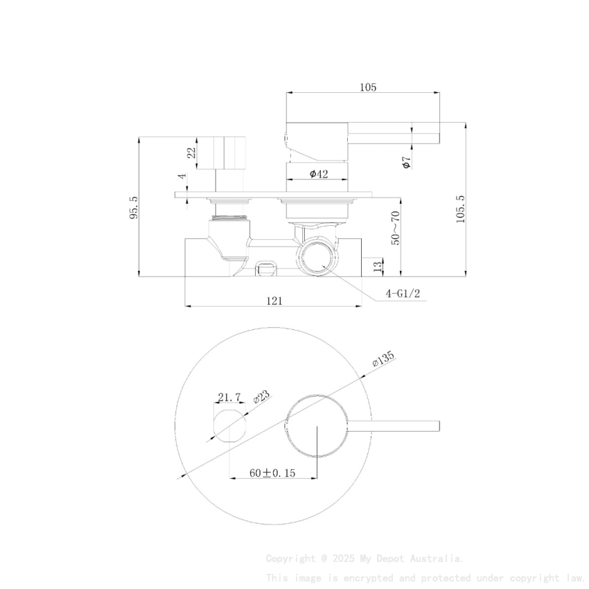 Otus Slimline SS Wall Diverter Mixer Trim Kits in Matt Black
