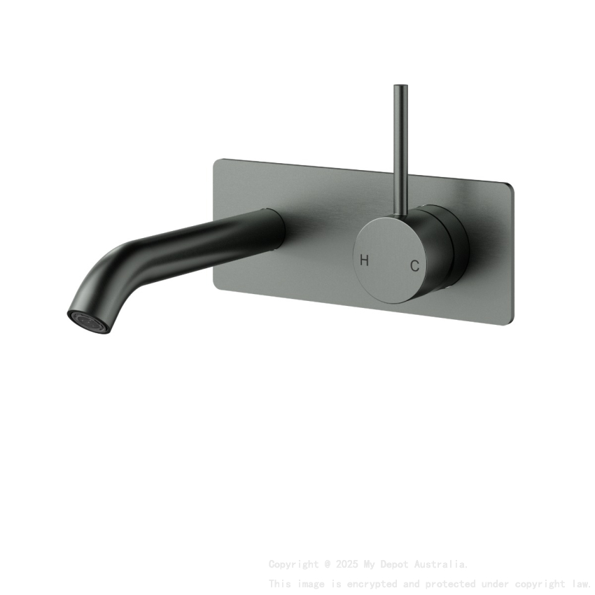 Otus Slimline Wall Basin Mixer Trim Kit Lever Up Gun Metal