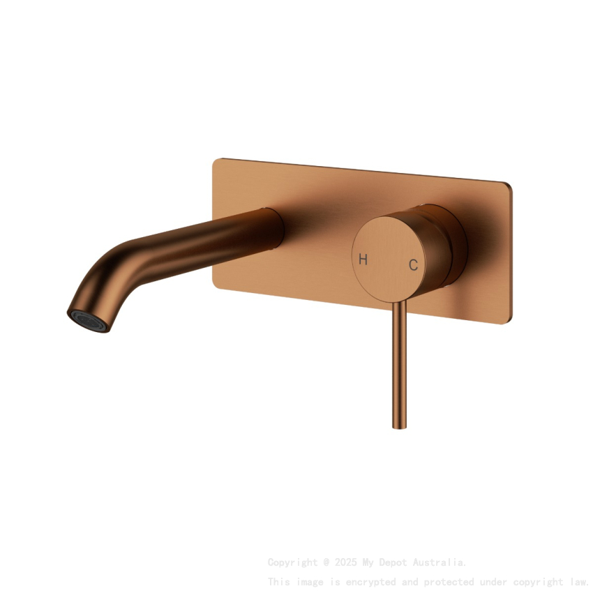 Otus Slimline SS Wall Basin Mixer Trim Kits Brushed Copper