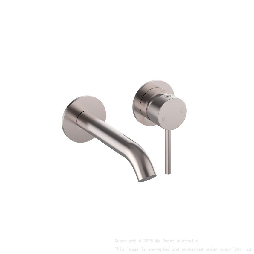 Otus Slimline SS Wall Basin Mixer Separate Back Plate Trim Kits Brushed Stainless Steel