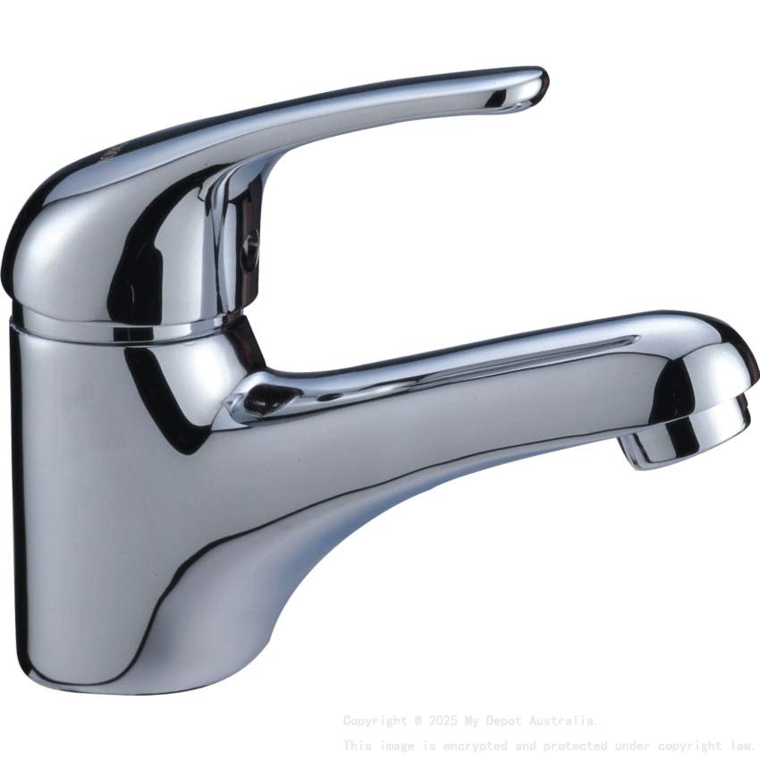 Ruby Slim Rectangle Handle Basin Mixer Chrome