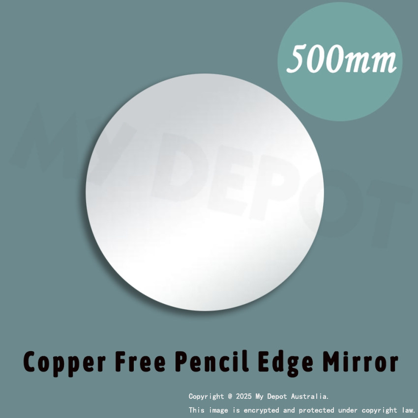 500mm Pencil Edge Round Bathroom Plain Mirror