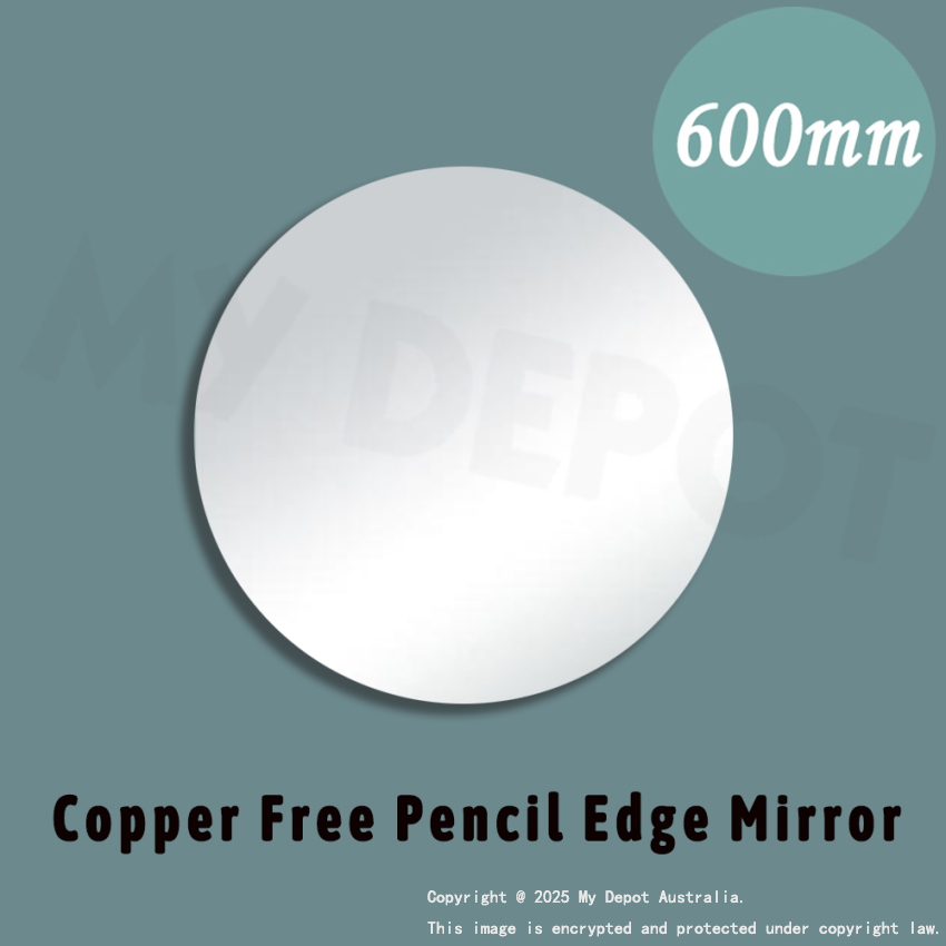 600mm Pencil Edge Round Bathroom Plain Mirror