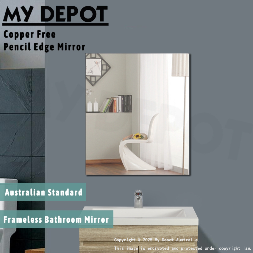 600mm Pencil Edge Rectangle Bathroom Plain Mirror