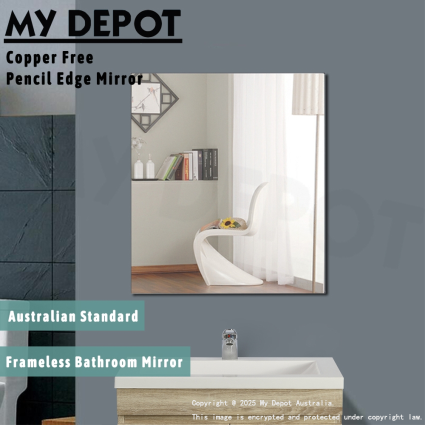 750mm Pencil Edge Rectangle Bathroom Plain Mirror