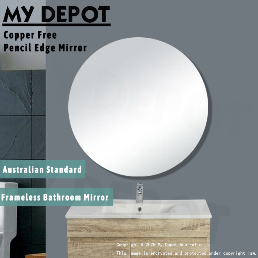 800mm Pencil Edge Round Bathroom Plain Mirror
