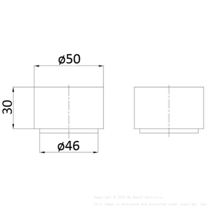 Tana 1/4 turn C/D Wall Top Assembly Matt Black