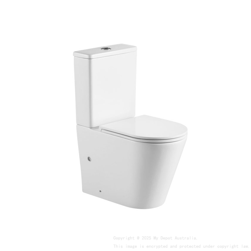 Pani Back To Wall Toilet Suite (Rimless) With Slim UF Seat Cover And  Universal Inlet Cistern T3