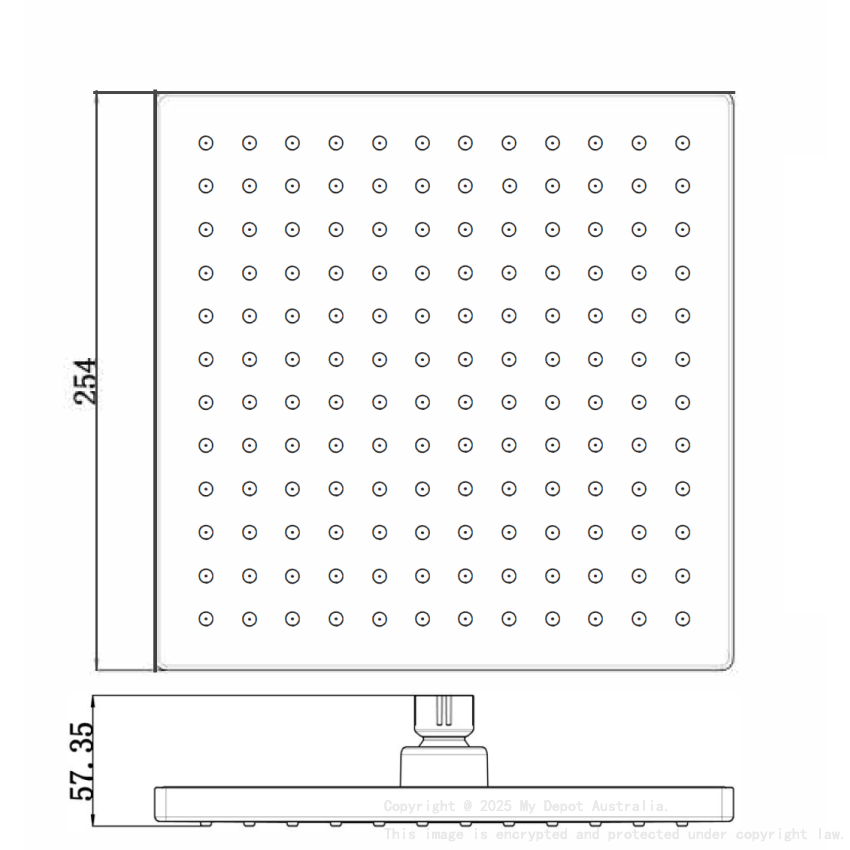 Rosa Square Overhead Shower Matt Black