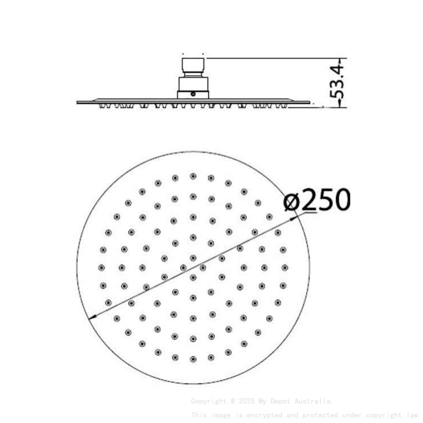 Dove Round Overhead Shower Mirror Polish