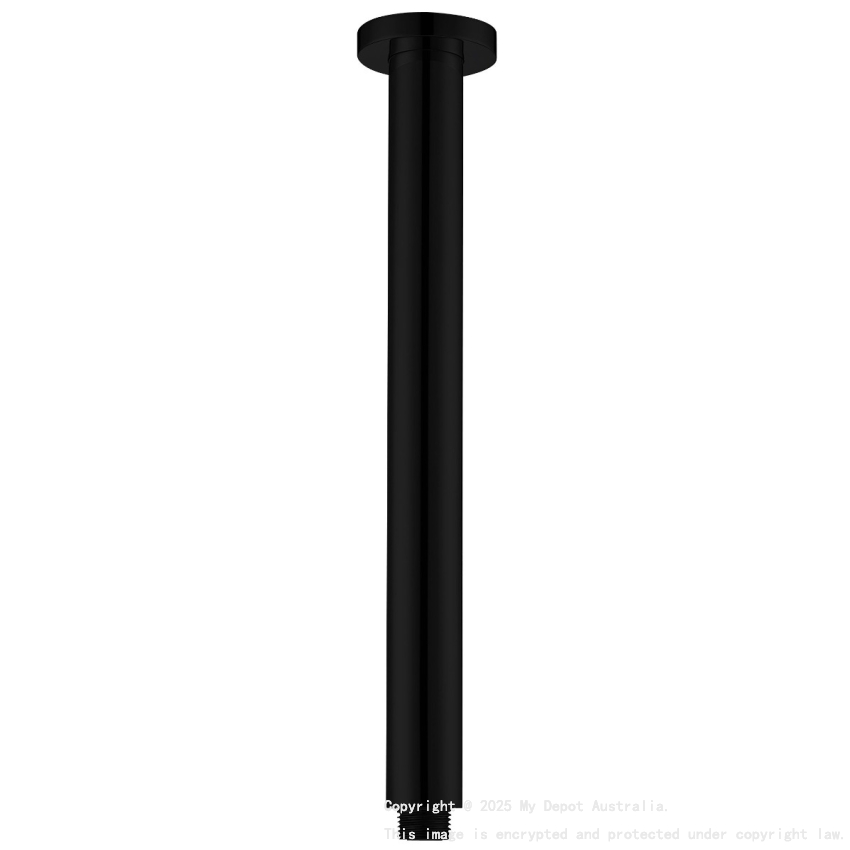 Round Vertical Shower Arm Matt Black