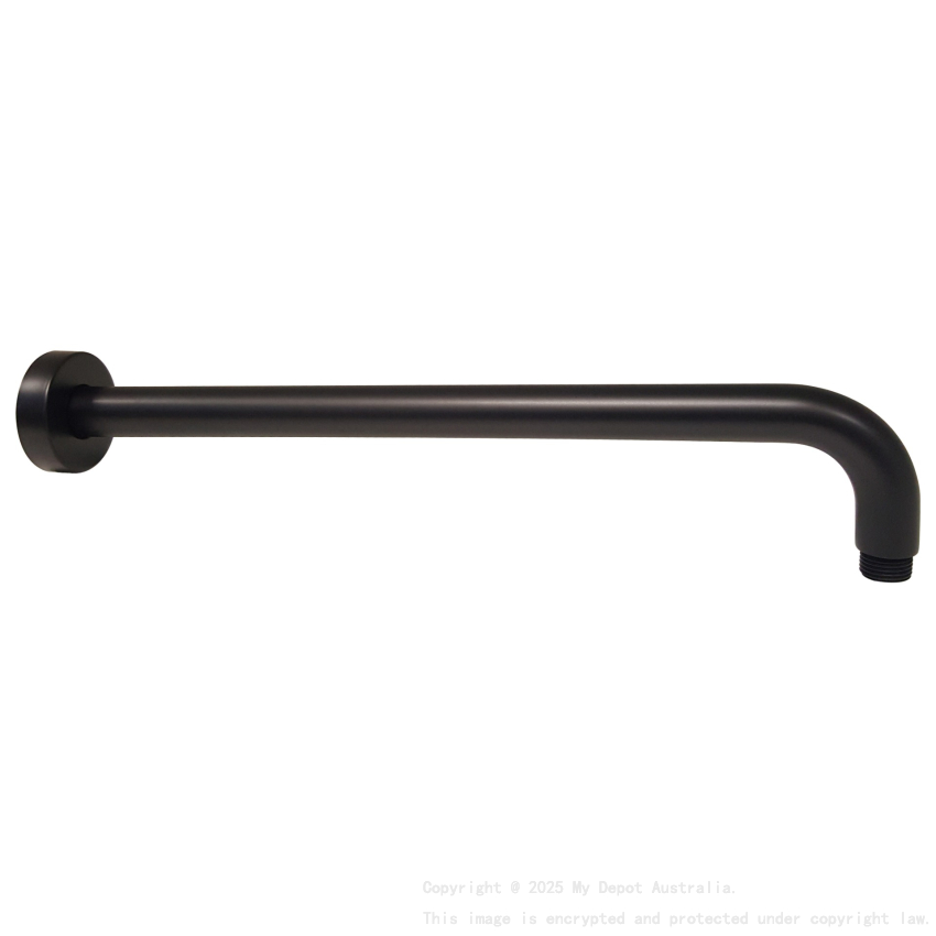 Round Horizontal Shower Arm Matt Black