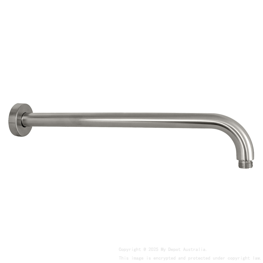 Round Horizontal Shower Arm Brushed Stainless Steel