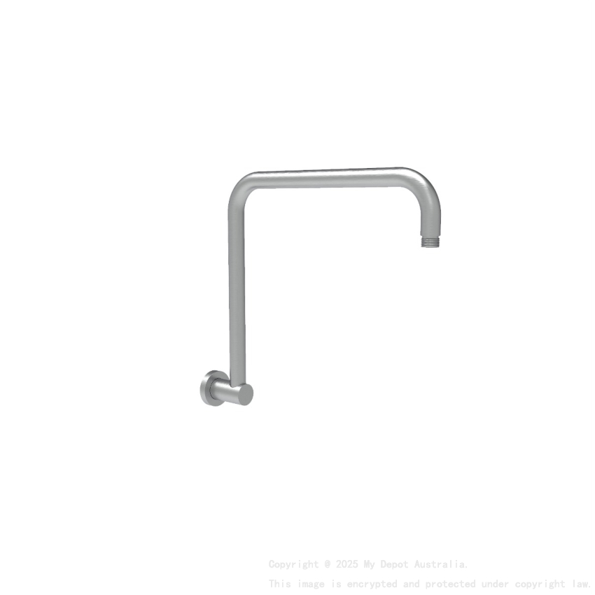 Round Rectangle Curved Shower Arm Gun Metal