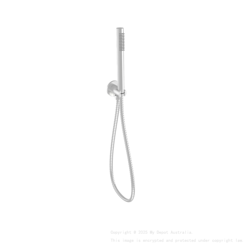 Tube Hand Shower On Wall Outlet Bracket Brushed Nickel