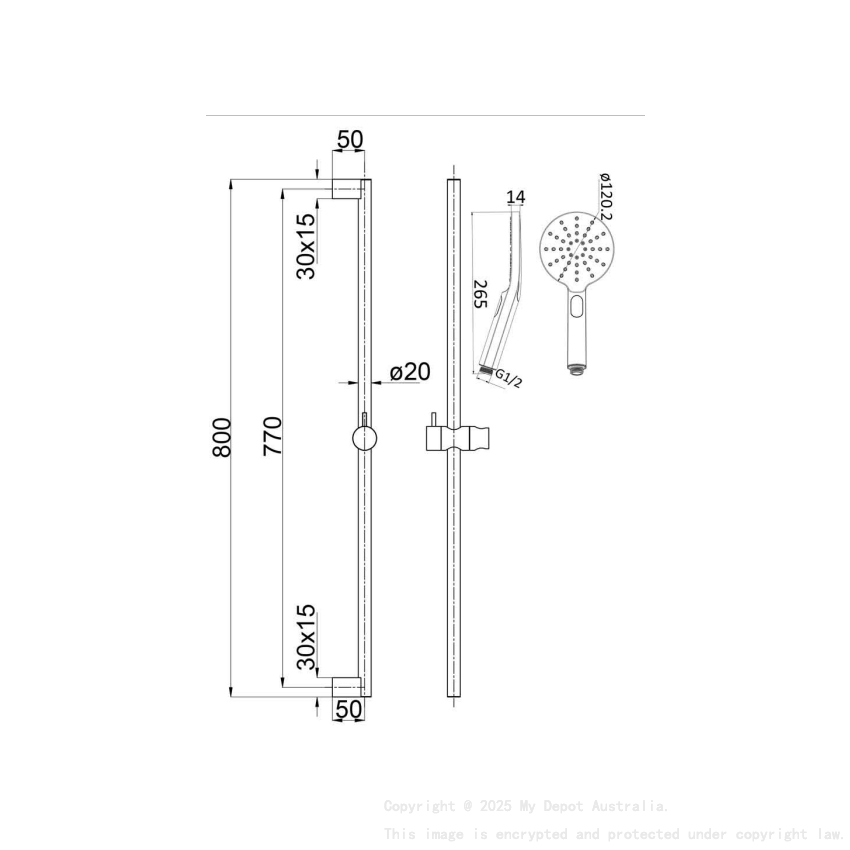 Cora Round Sliding Shower Set Matt Black