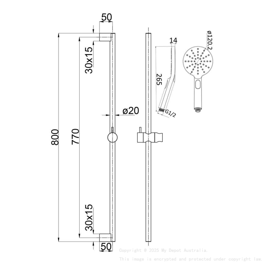 Cora Round Sliding Shower Set Chrome