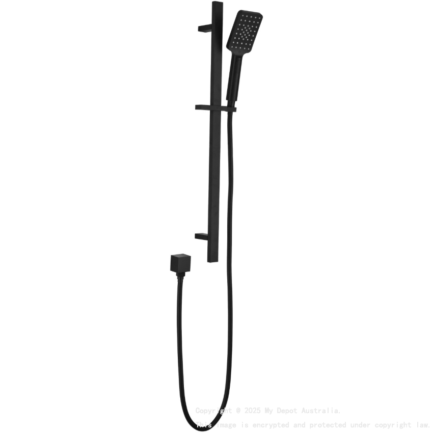Eden Square Sliding Shower Set Matt Black