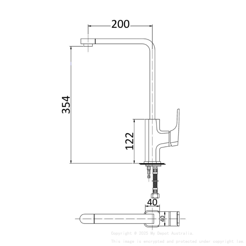 Eden Sink Mixer Matt Black