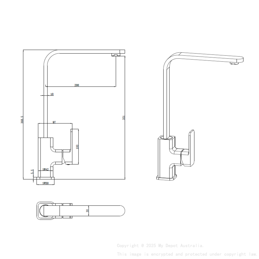 Nova II Sink Mixer Brushed Nickel