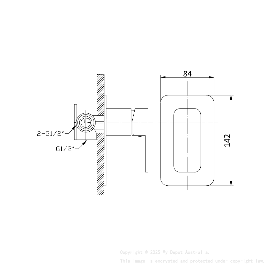 Nova Wall Mixer Matt Black 