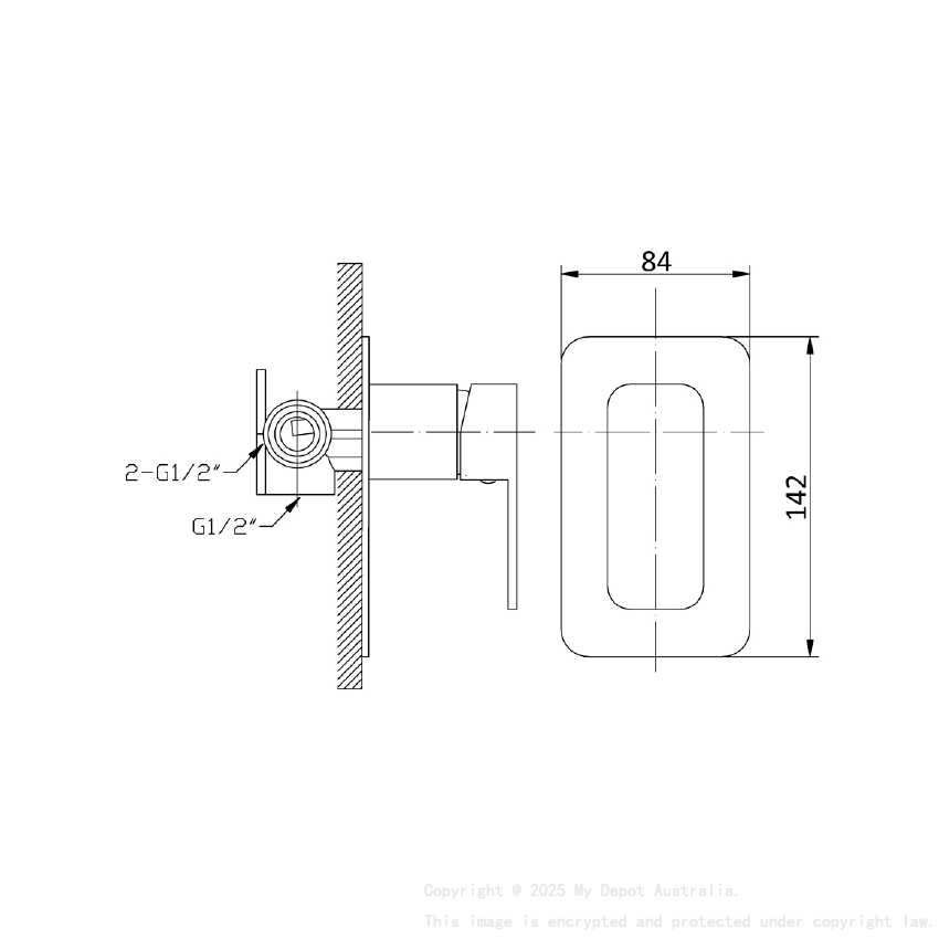 Nova Wall Mixer brushed Nickel 