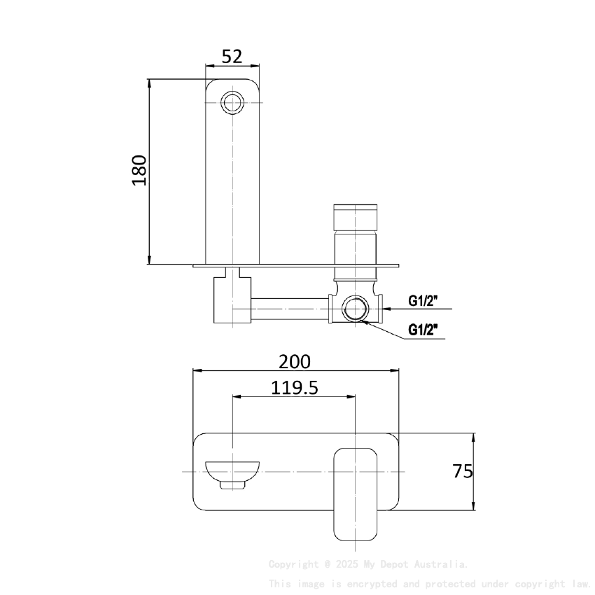 Nova Wall Basin Mixer Matt Black 