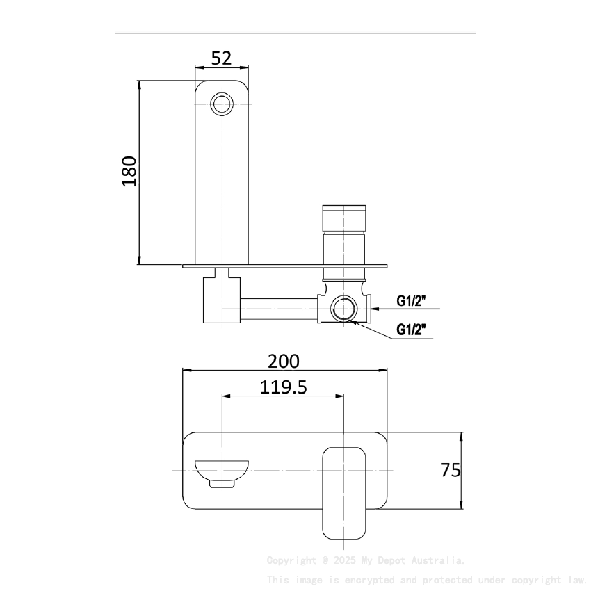 Nova Wall Basin Mixer Brushed Nickel 