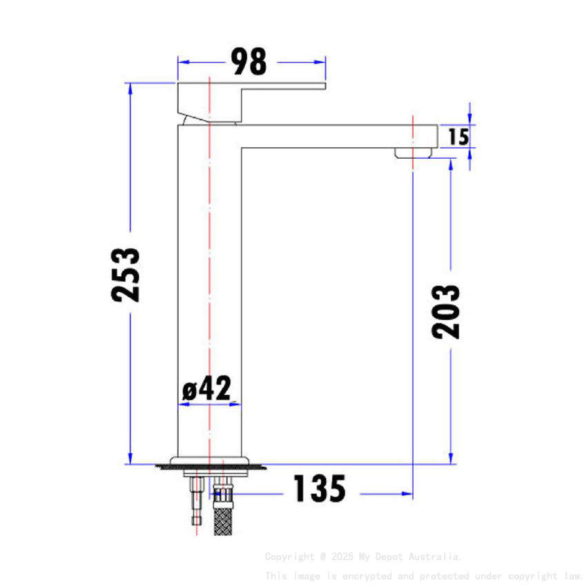 Rosa High Rise Basin Mixer Chrome