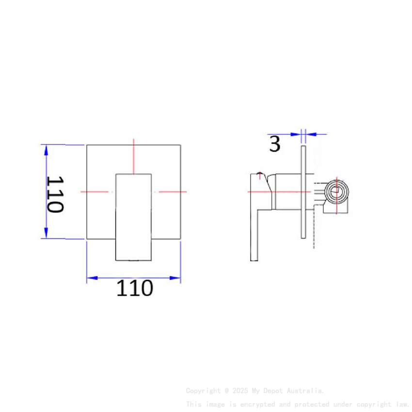 Rosa Wall Mixer Matt Black