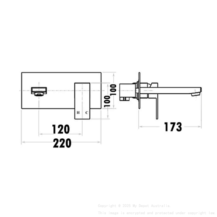 Rosa Wall Basin Mixer Matt Black