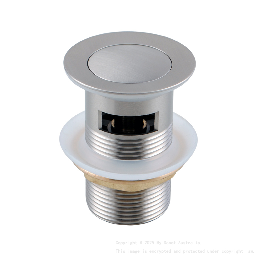 Brushed Nickel 32/40mm Solid Brass Basin Pop Up Waste with Overflow