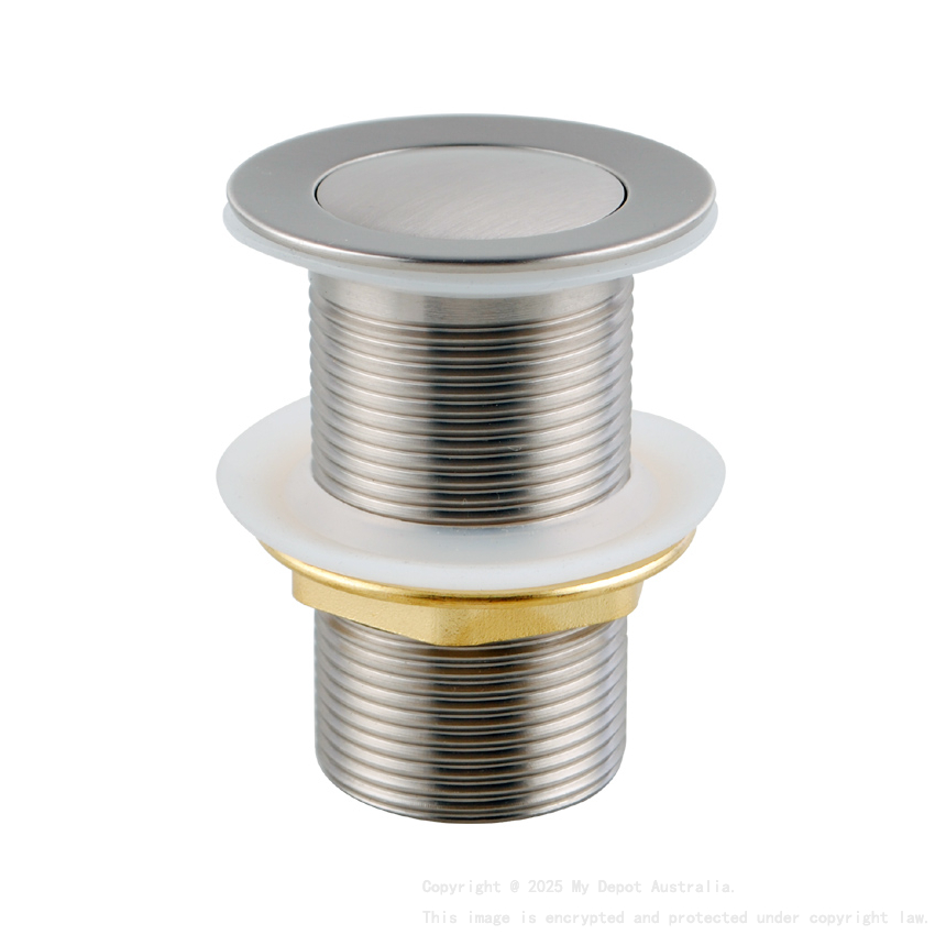 Brushed Nickel 32/40mm Solid Brass Basin Pop Up Waste with NO Overflow