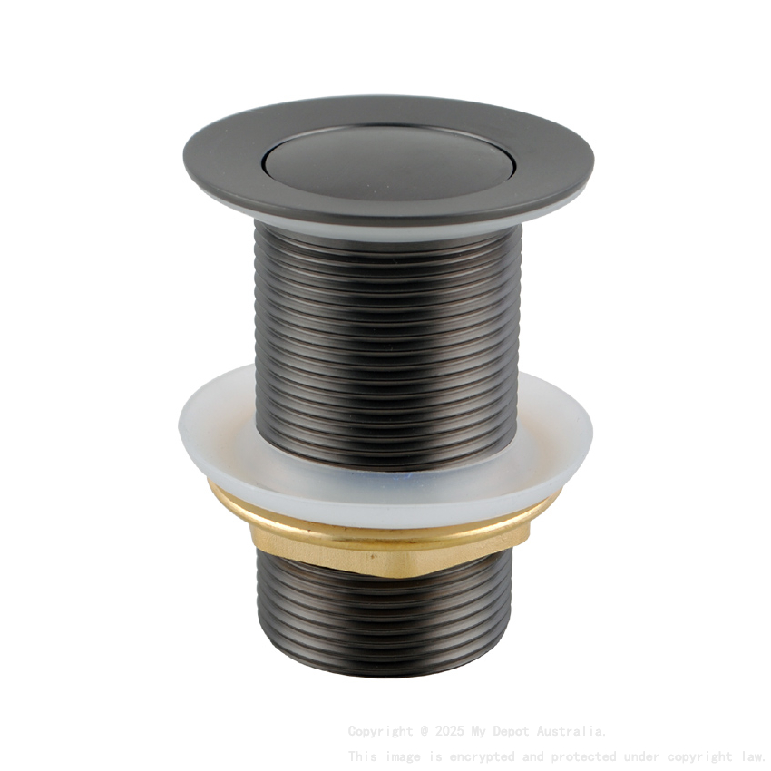 Gun Metal Grey 32/40mm Solid Brass Basin Pop Up Waste with NO Overflow